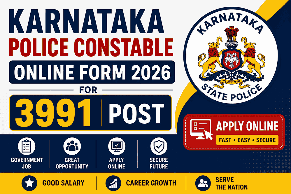 Karnataka Police Constable Recruitment 2026 apply online for 3991 constable vacancies